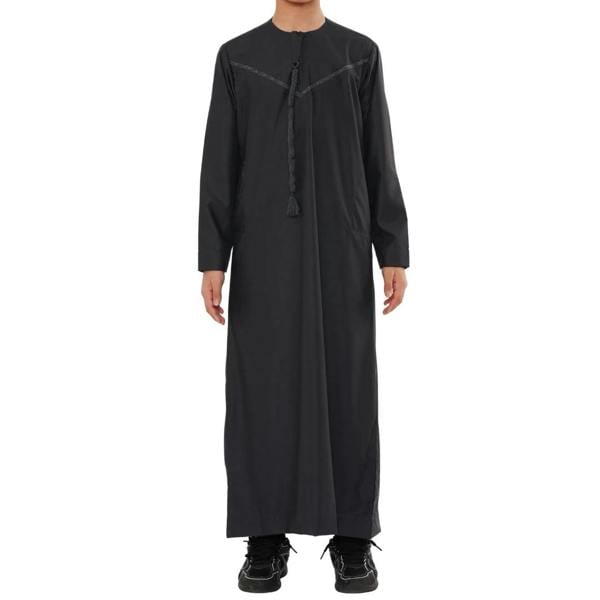 TT-008 - Boy's Emirati Omani Tassel Thobe - Charcoal - Thobez - 22