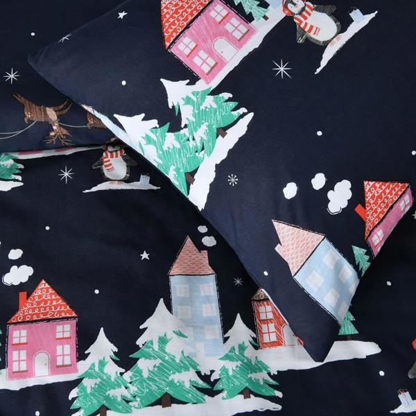 Smart Living Santa Town Reversible Polycotton Duvet Set - Multi