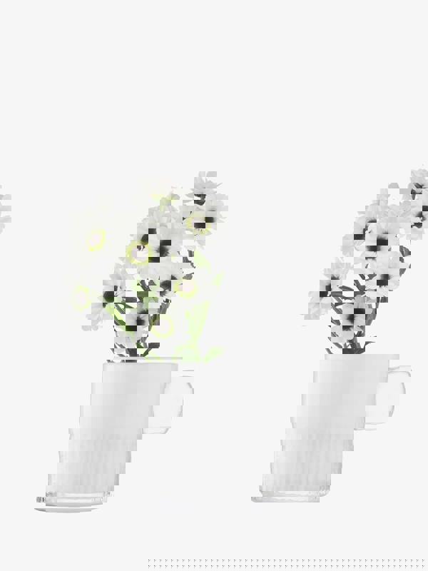 LSA Glass Tealight Holder with Handle 9cm Milk White