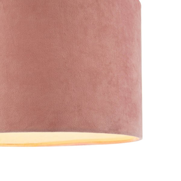 Soft Velvet Blush Pink Fabric Round Lamp Shade for Table or Pendant Image 4