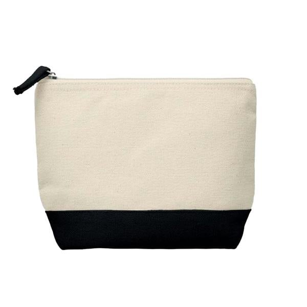 MidOcean Kleuren Cotton Cosmetic Bag - Black/Beige - 