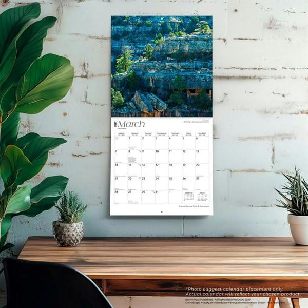 Arizona, National Parks & Monuments Calendar 2027, Wall Calendars, Month To View, Natural World, Gift