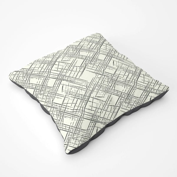 Warren Reed Monochrome Distressted Pattern Floor Cushion