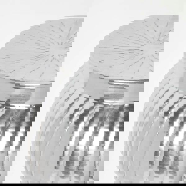 HOMESCAPES Elegant Designer Solid Metal Silver Footstool, MOROCCAN 43 cm High