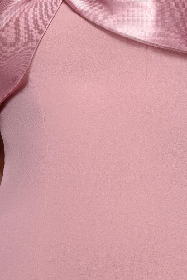 Goddiva Bardot Satin & Scuba Midi Pageant Princess Halloween Costume - Blush Pink by Goddiva