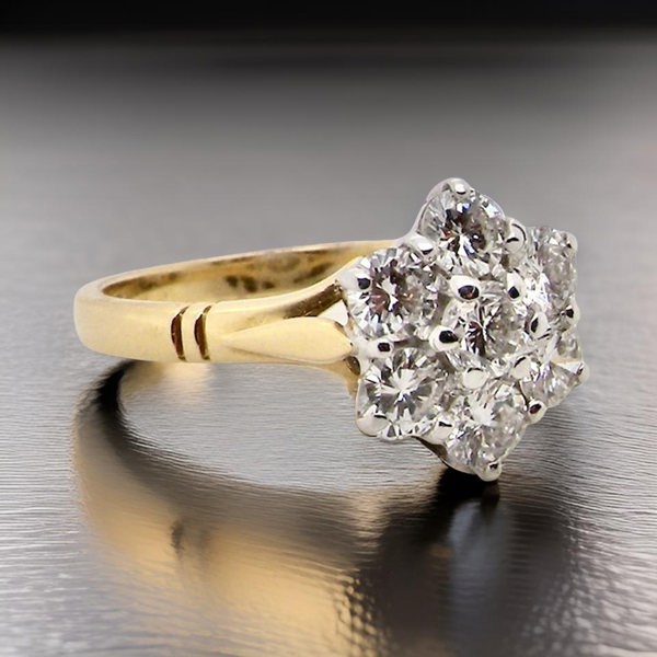 traditional diamond cluster ring