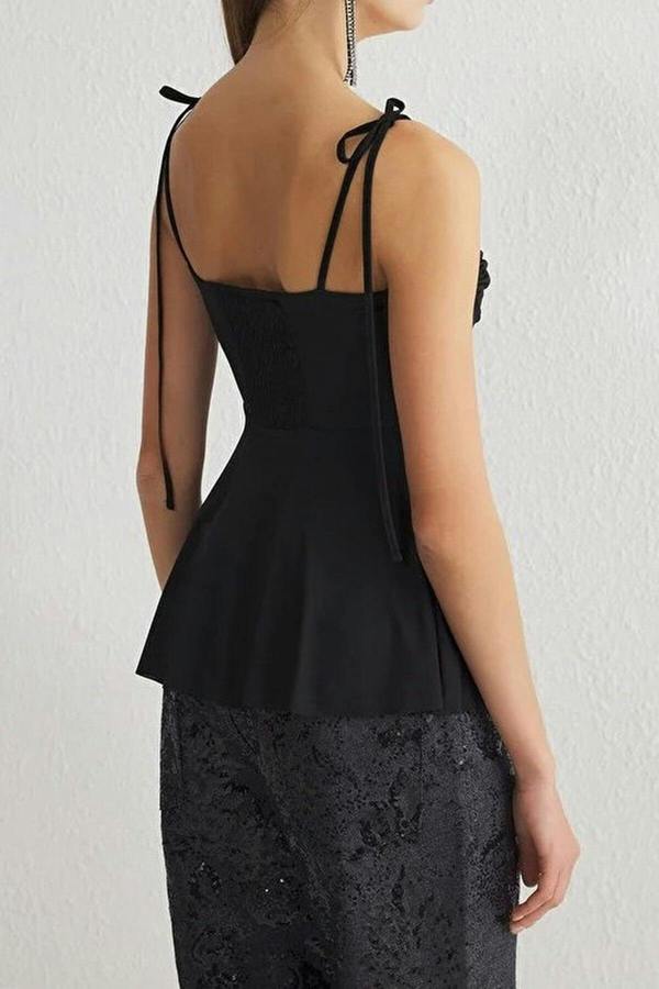 WOVCOR Knitted Blouse with Chest Detail