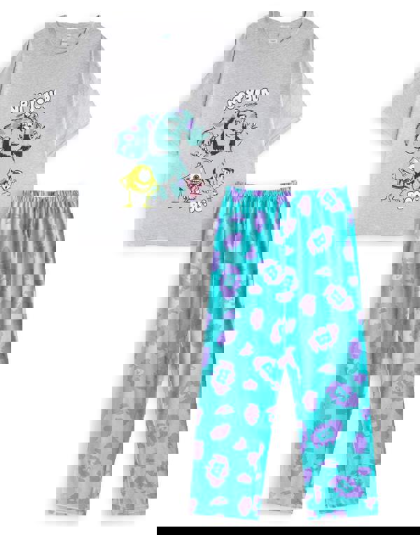 Disney Monsters Inc Womens Multicoloured Sully Short Sleeve Long Leg Pyjama Set