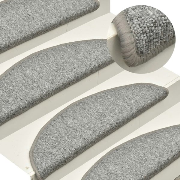 Berkfield Carpet Stair Treads 15 pcs Light Grey 65x24x4 cm