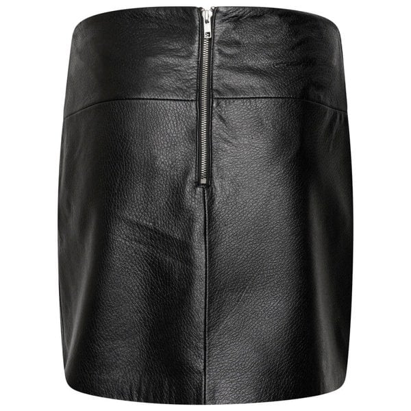 Barneys Originals Women's Real Leather Mini Skirt - Black