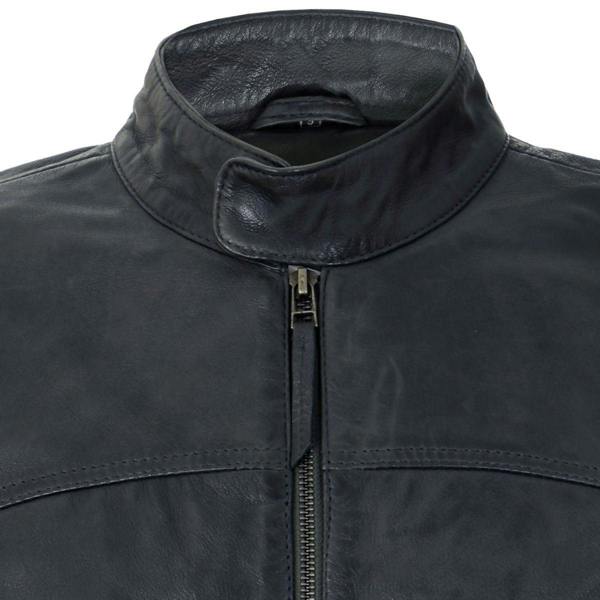 Infinity Leather Men’s Classic Fitted Leather Biker Jacket-Austin