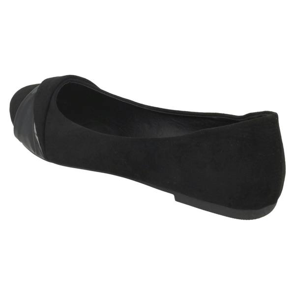 Spot On Ladies Spot On Twist Vamp Trim Ballerinas