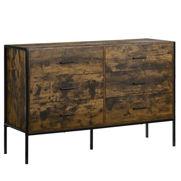 Vida Designs Brooklyn 6 Drawer Chest, Dark Wood