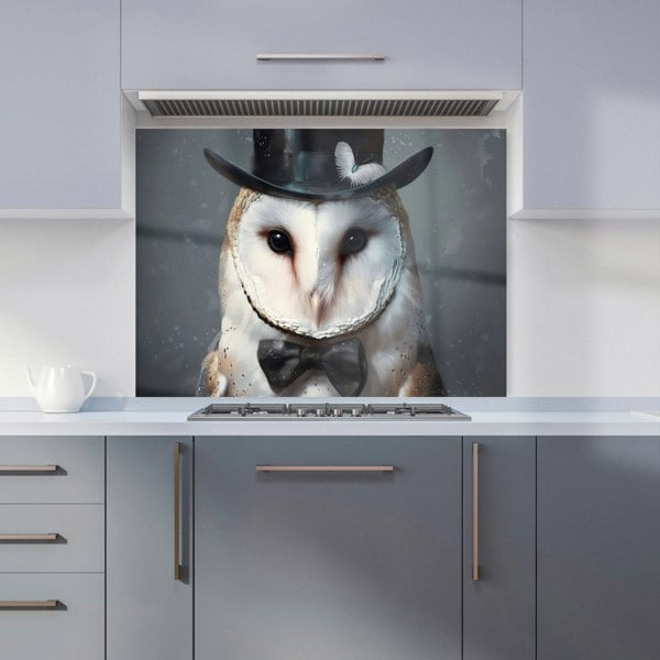 Warren Reed - Designer Owl In A Top Hat Kitchen Splashback