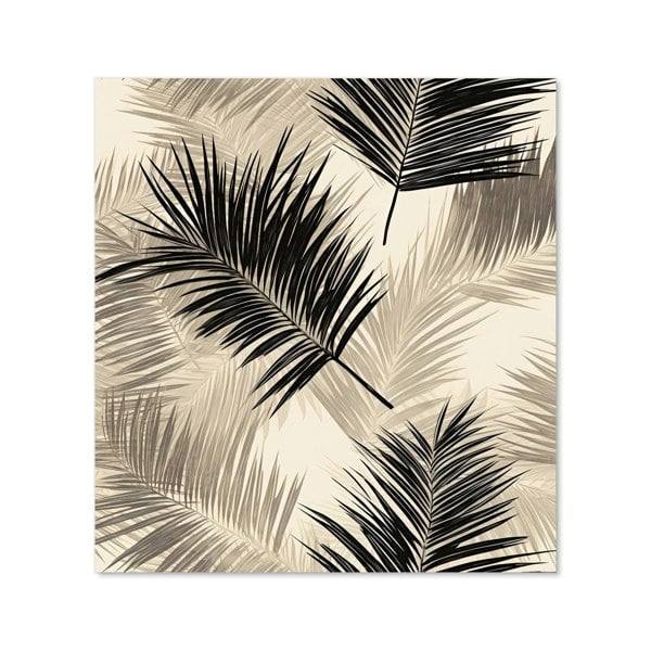 Warren Reed - Designer Black And White Tropical Palm Leaves Kitchen Splashback