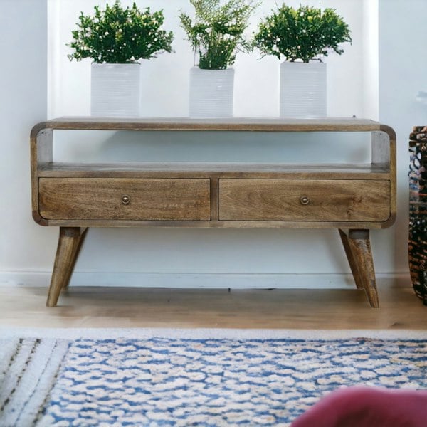 Artisan Furniture Curved Grey Washed Media Unit