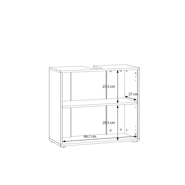 Furniture To Go Lokko Under Sink Bathroom Storage Unit with 2 Doors & Silver Handles in White