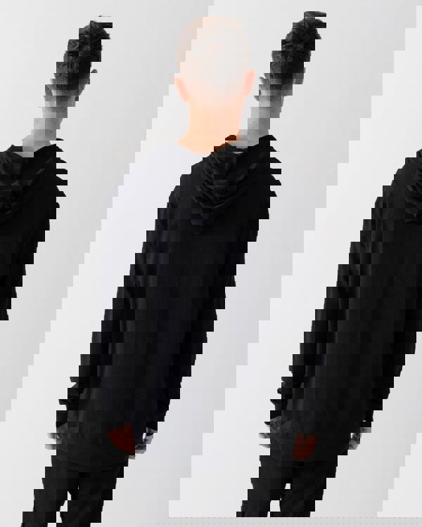 HUGO HUGO Laze Mens Stretch-Cotton Relaxed Fit Hoodie with Logo Print 