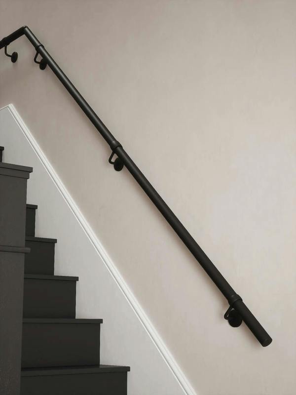 Matt black quarter turn handrail kit