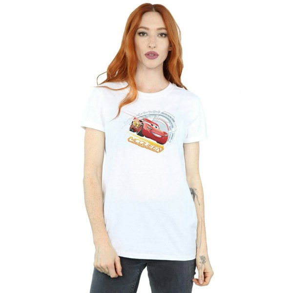 Disney Womens/Ladies Cars Lightning McQueen Cotton Boyfriend T-Shirt - White