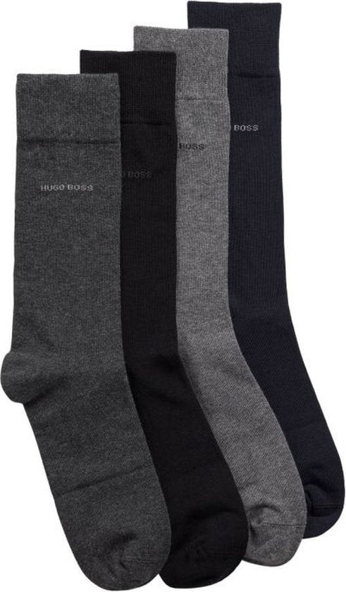 Hugo Boss Gift Set Gift 4 Pairs Men's Socks Size UK 6-11 (Mixed Colours Black, Blue, Greys)