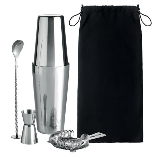 MidOcean Boston Cocktail 750ml Bar Set - Shiny Silver - 