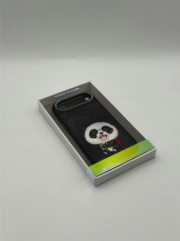 Nimmy Friends Nimmy Big Eye Cute Pet Travel Panda Case with MagSafe for iPhone 17 Air 6.5" Black Grey - N-XDY-IP17-AIR-06-A