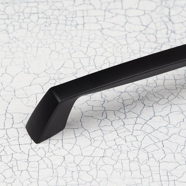 Handle & Home Matt Black Coordinating Tapered Handle, Cup Handle, and Coordinating Knob