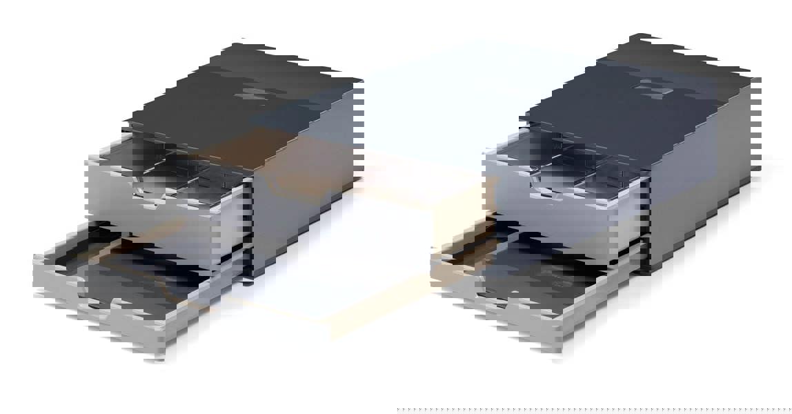 Durable COFFEE POINT 2 Drawer Organiser Storage Box for Tea Bags & Pods | Grey