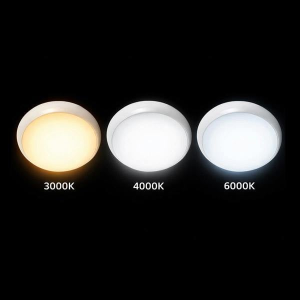 ENER-J ENERJ Superhero 9-in-1 LED Bulkhead, 12W/15W/18W Power Switchable, 3000K-6000K CCT, IP65 IK10 Impact-Resistant 320mm (Standard / Sensor)