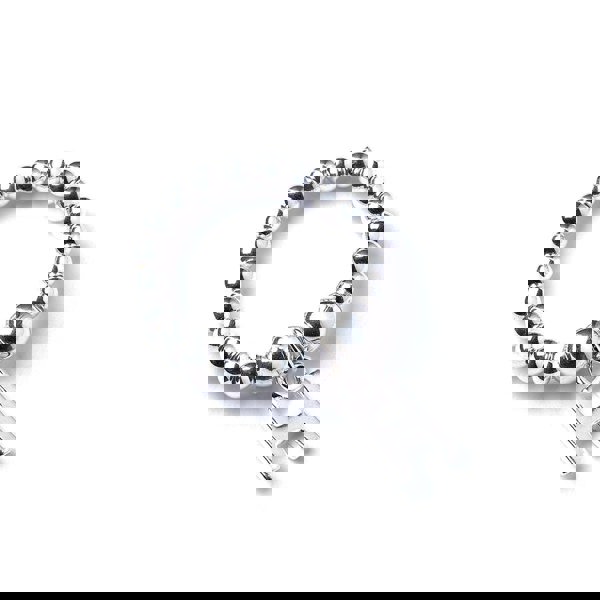 Letter Initial Charm on Silver Ball Bead Ring - MYLEE London