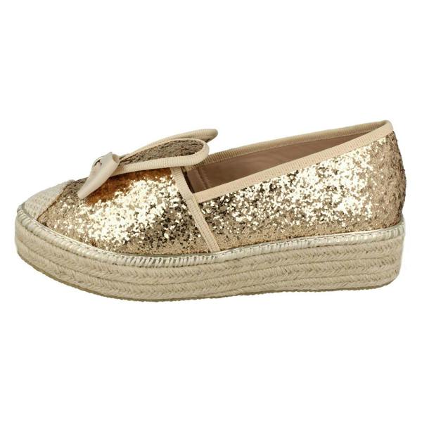Spot On Ladies Spot On Glitter Bunny Ears Espadrilles