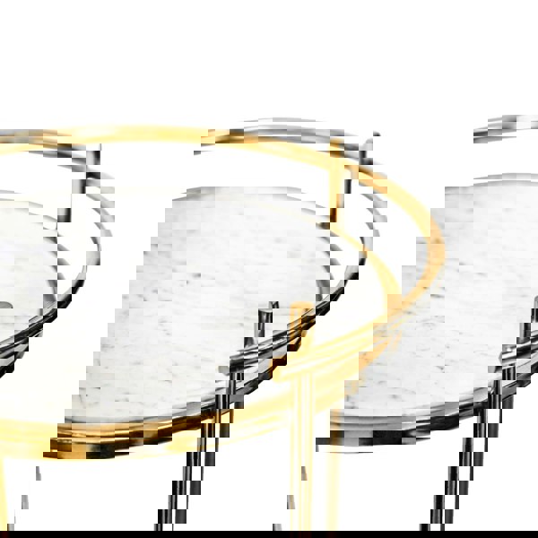 Ivyline Opulence Set of 2 Nested Side Tables Marble/Gold