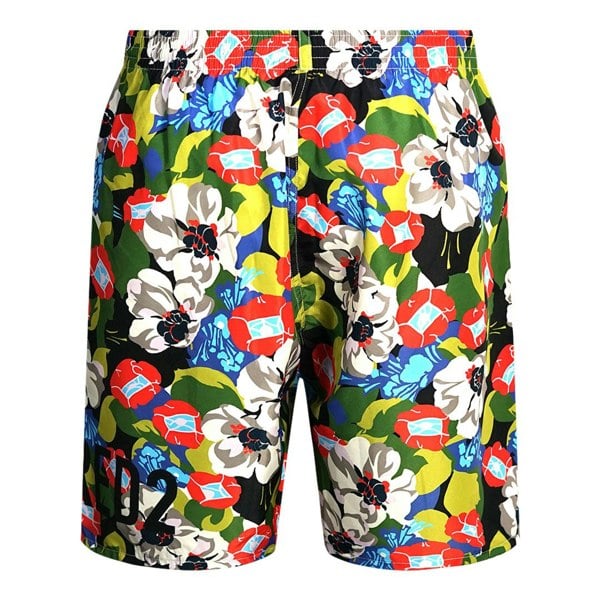 Dsquared2 Colourful Floral All Over Design Swim Shorts - Green