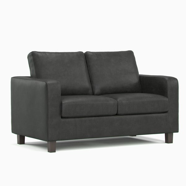 Furnishings For Less York Black Faux Leather 3+2 Sofa Set