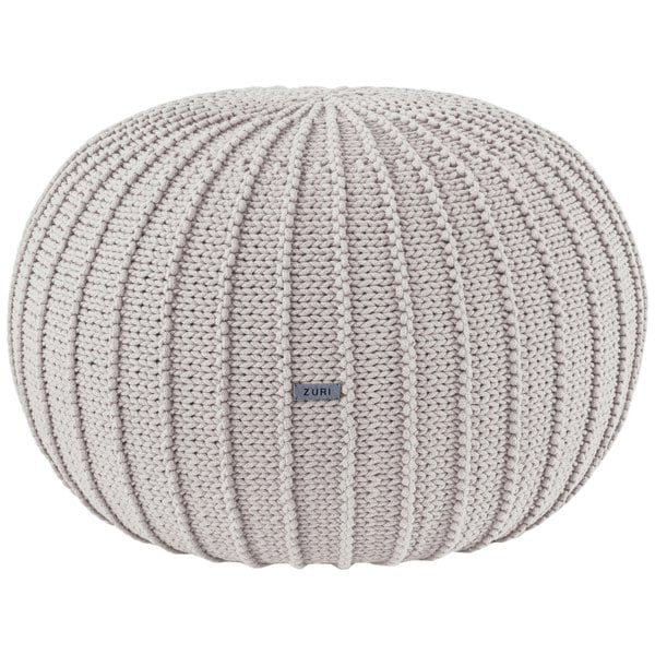 Knitted pouffe, Large | OATMEAL - Zuri House