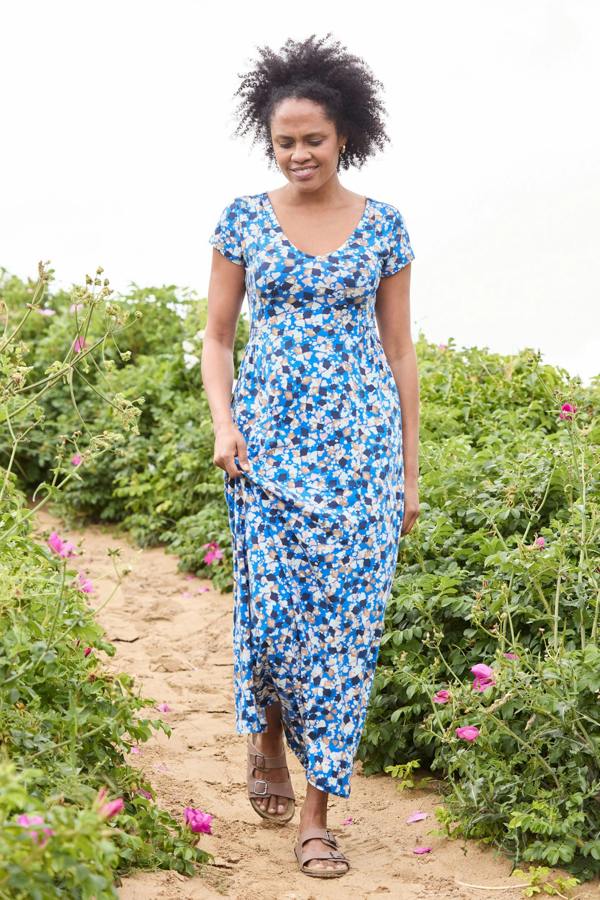 Penelope Cotton Jersey Maxi Dress Cobalt
