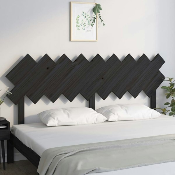 Berkfield Bed Headboard Black 178x3x80.5 cm Solid Wood Pine