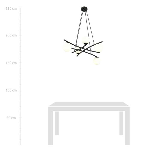 Emibig ESSA Pendant lamp 5 x E14 Black with White Shade