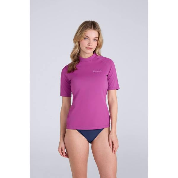 Animal Womens/Ladies Daisy Logo Recycled Rash Guard - Purple - 