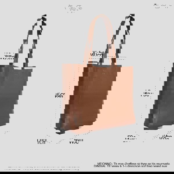 Assots London 'ADELA' Tan Smooth Real Leather Unlined Designer Tote Bag