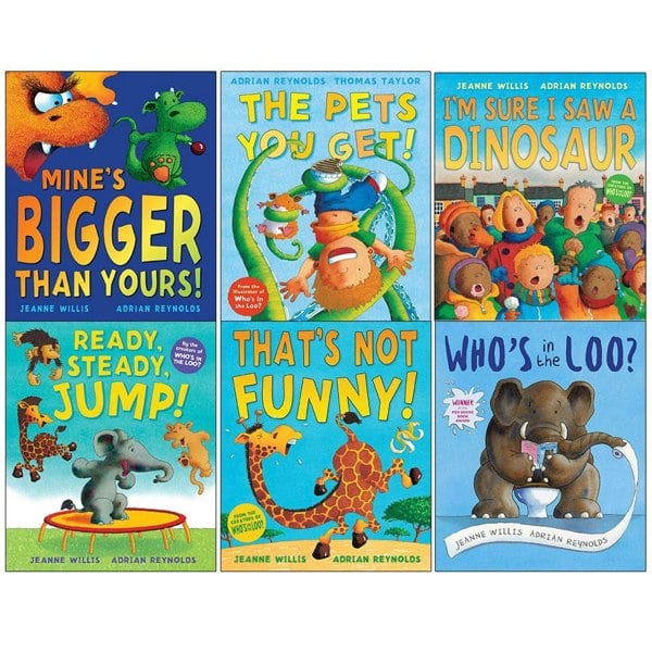 Jeanne Willis 6 Book Set Mines Bigger than Yours, The Pets You Get, Im Sure I Saw a Dinosaur & more