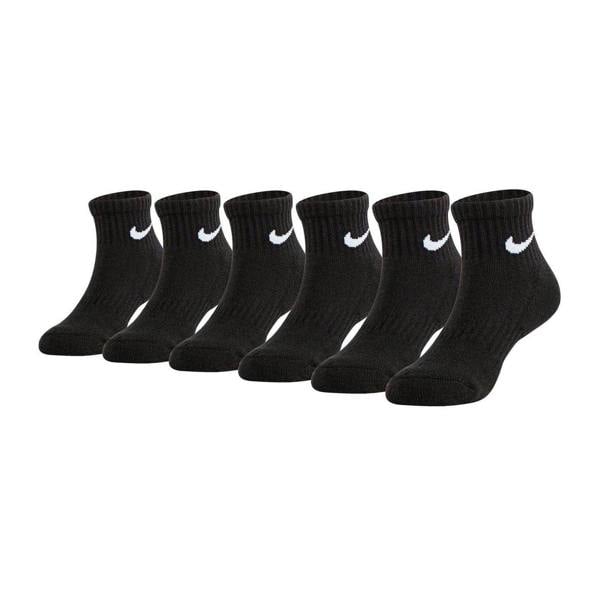 Nike Childrens/Kids Quarter Socks (Pack of 6) - Black - 