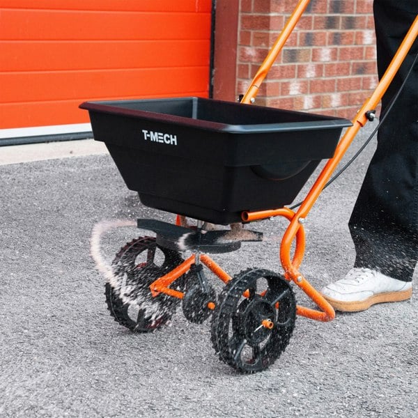 T-mech Rotary Spreader & 50cm Lawn Leveller - Orange