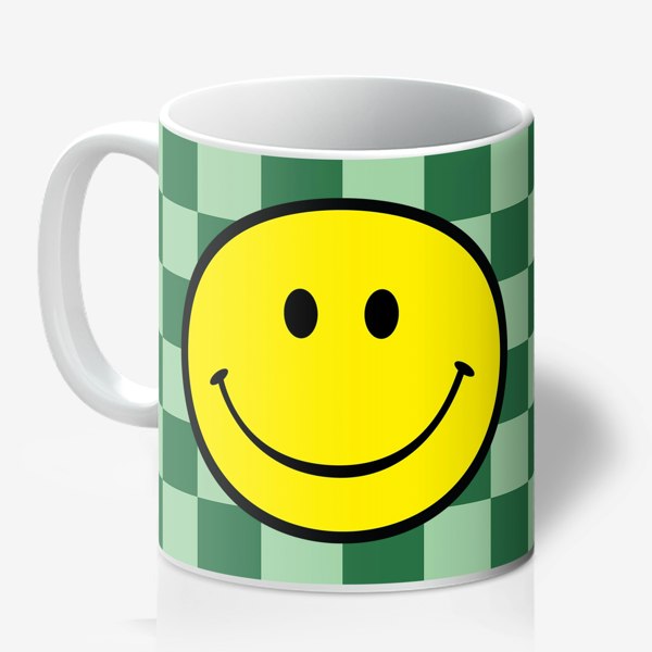 Checkerboard Checkmate Smiley Mug in Apple Sours - Love Frankie