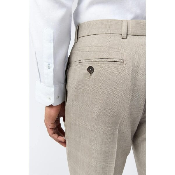 Ted Baker Slim Fit Performance Donne Taupe Check Trouser