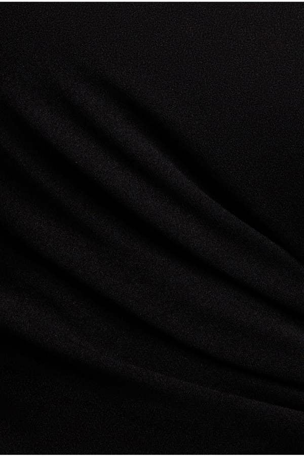 Scuba Crepe Bandeau Maxi With Diamante Necklace - Black DR4271