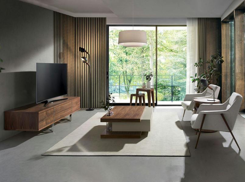 Angel Cerdá TV Stand Walnut and Chromed Steel 3045