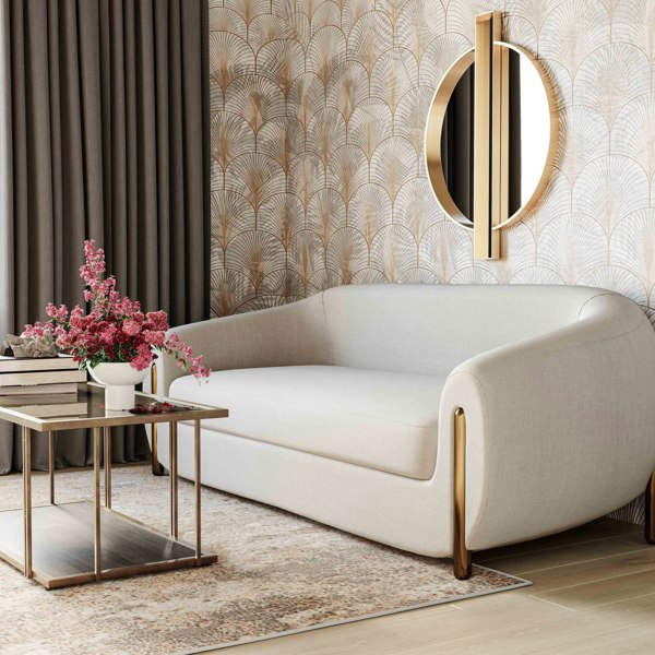 Furniture Edit Lina Cream Textured Linen Sofa