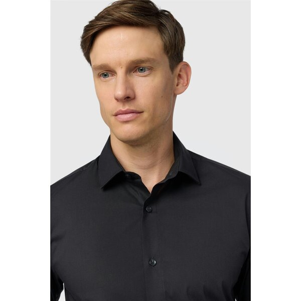 Limehaus Slim Fit Black Stretch Shirt